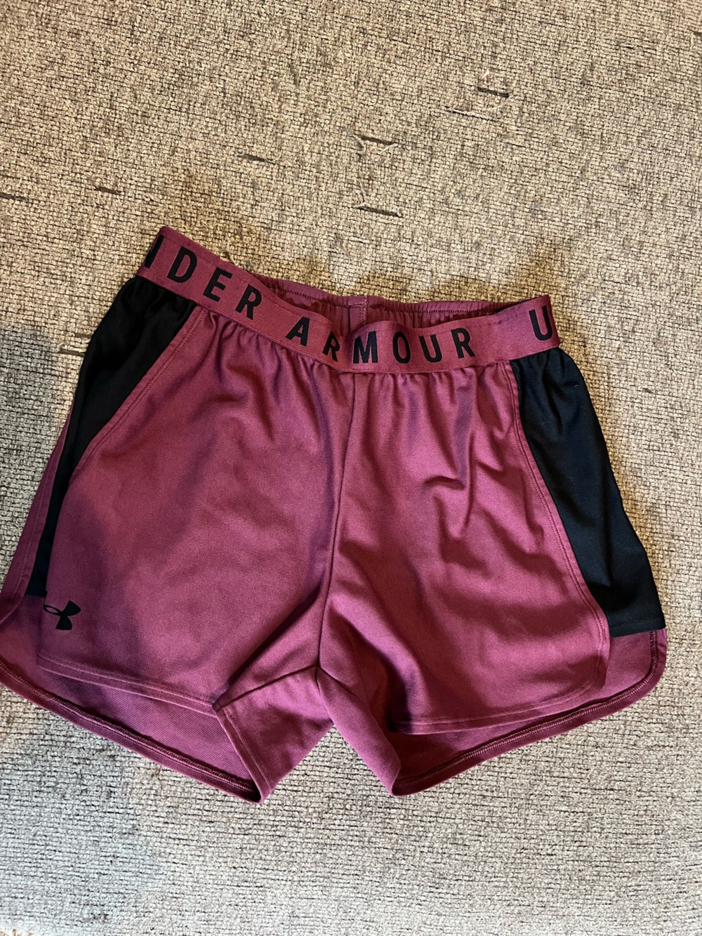 Under Armour Women's Maroon and Black Training Shorts